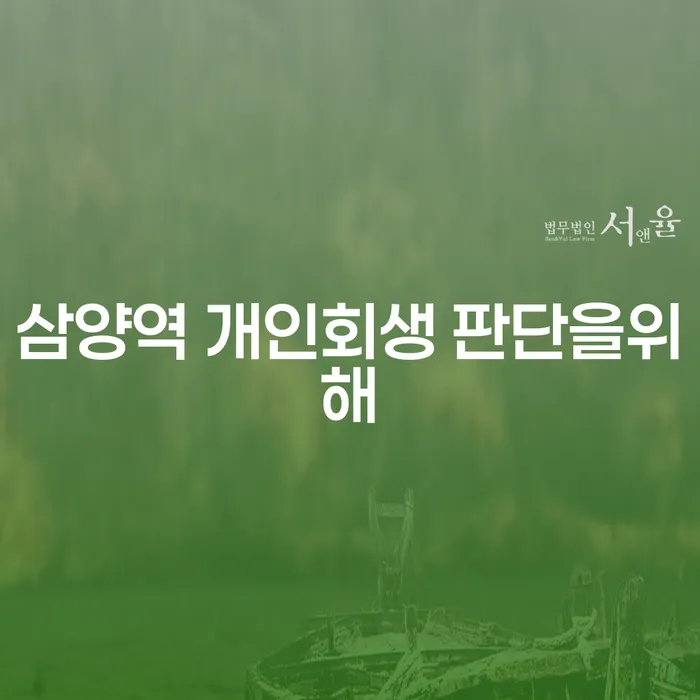 삼양역 개인회생 판단을위해